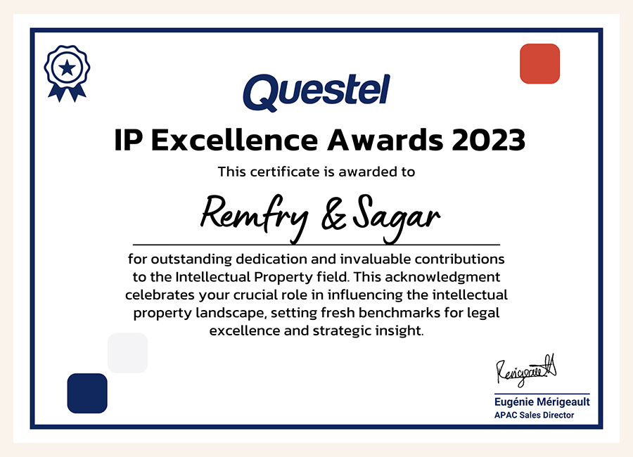 Remfry & Sagar Questel’s IP Excellence Award 2023